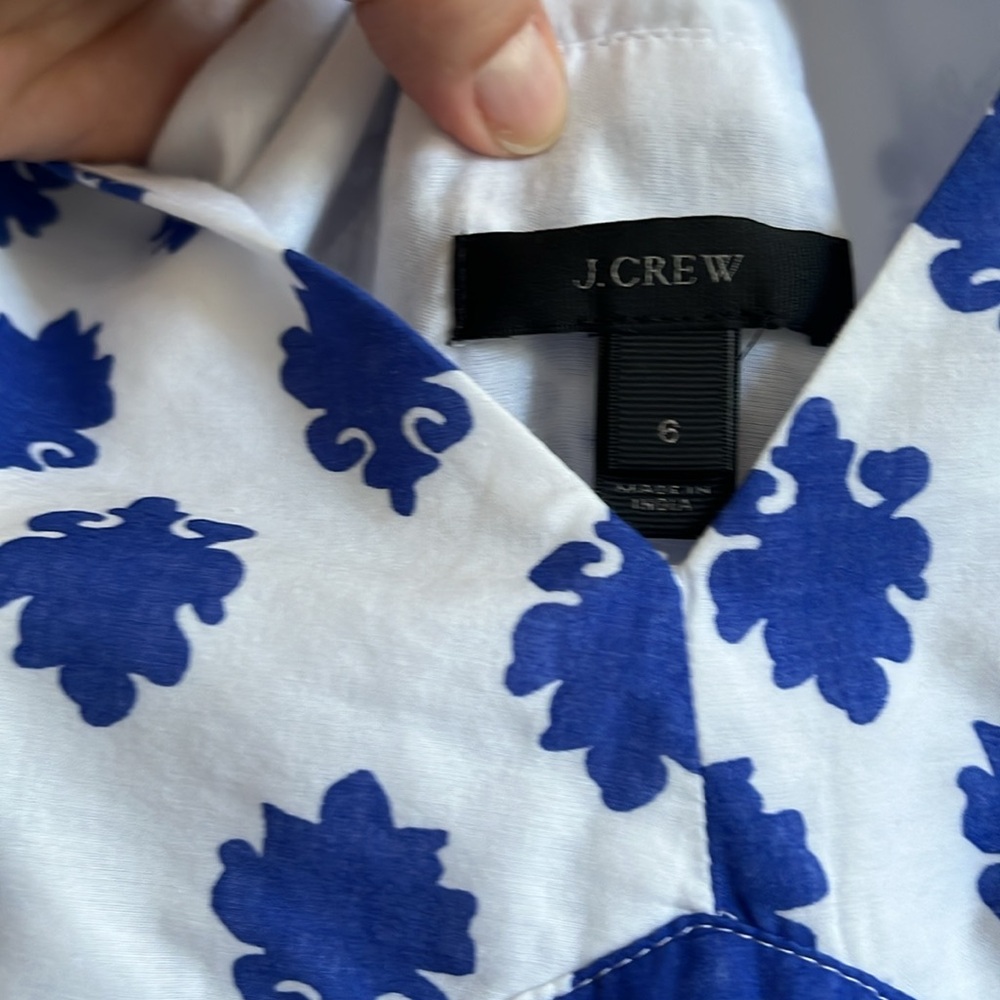 J. Crew White Maxi Dress with Blue Floral Print - Picture 6 of 6
